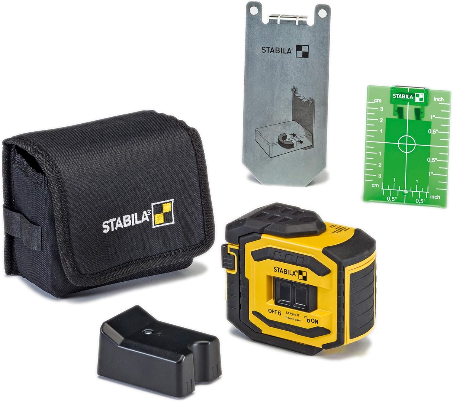Stabila 03185 LAX300 Green Beam Cross Line Plus Plumb Dots Laser Level