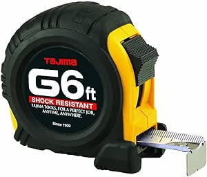 Mètre ruban standard Tajima G-6BW avec lame en acier de 1,27 cm