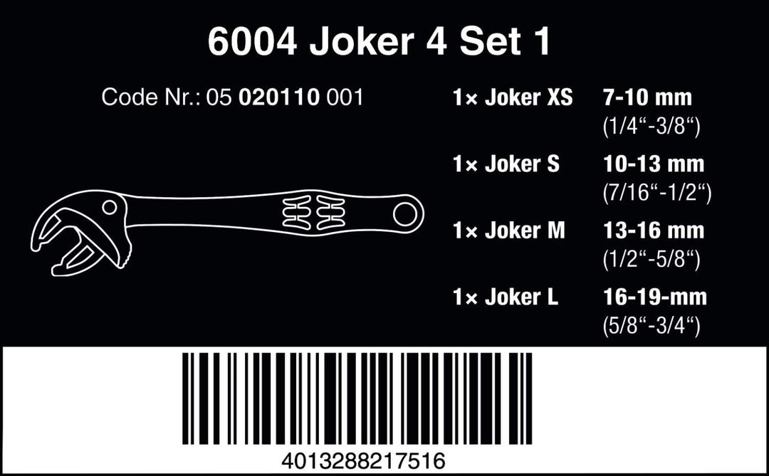 Wera 6004 Joker 4 Set 1 Self-setting spanner set