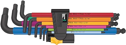Wera 950/9 Hex-Plus Multicolour Imperial 2 L-Key Set - 9 Pieces