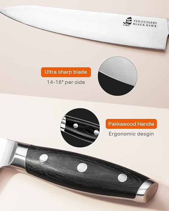 Couteau de chef de cuisine professionnel Tuo 10" - Black Hawk