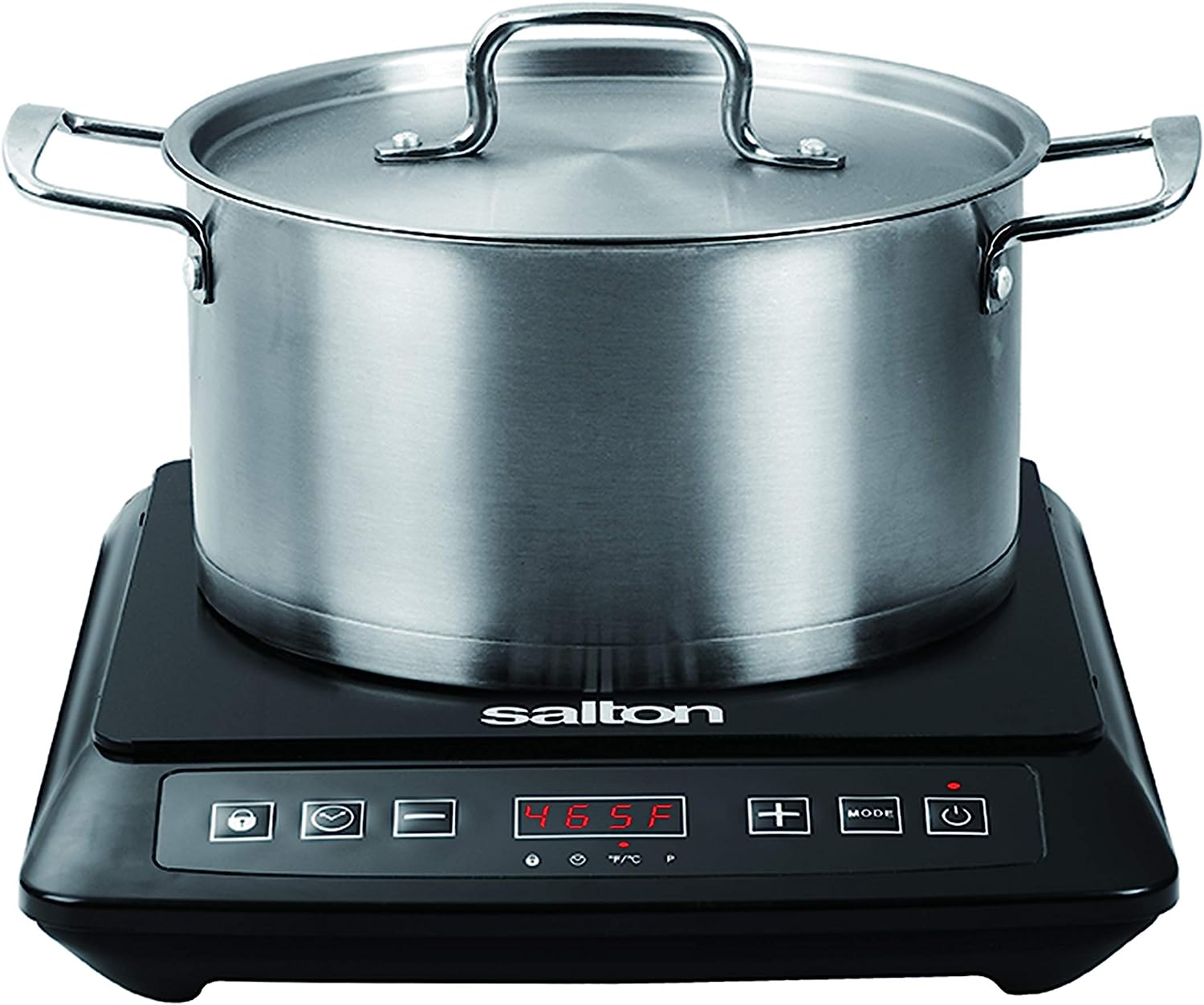 Salton Table de cuisson à induction portable avec écran LED et 8 réglages de température - 1800 W Modern Single - Noir