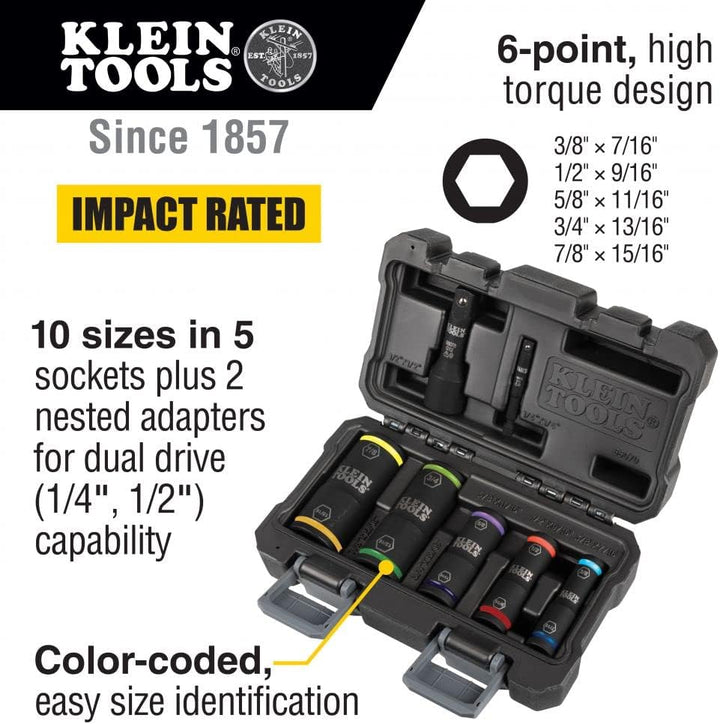 Klein Tools Flip Impact Socket Set - 7 Piece