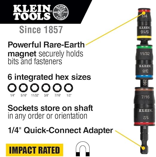Klein Tools 7 in 1 Impact Flip Socket Set - No Handle