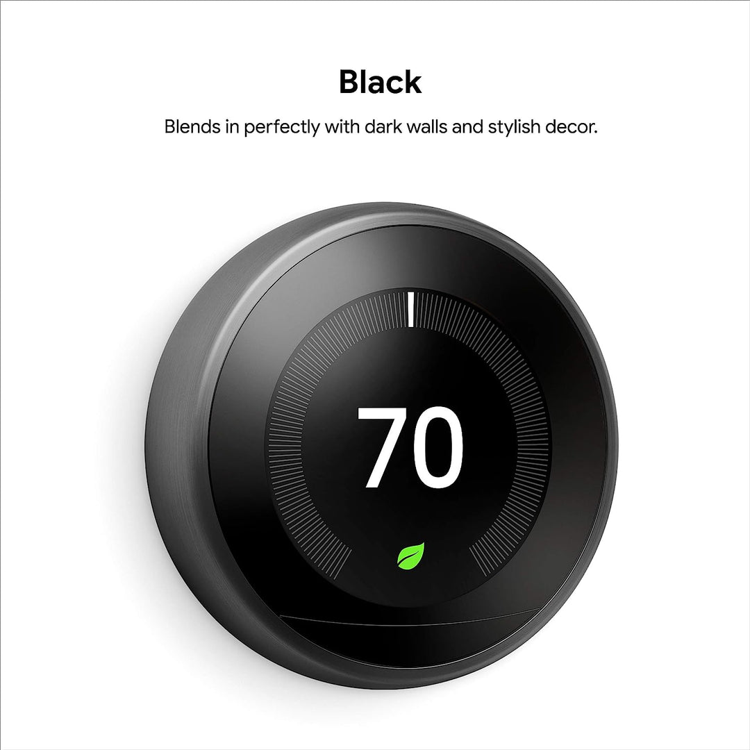 Google Nest Learning Thermostat - 3rd Generation - Black