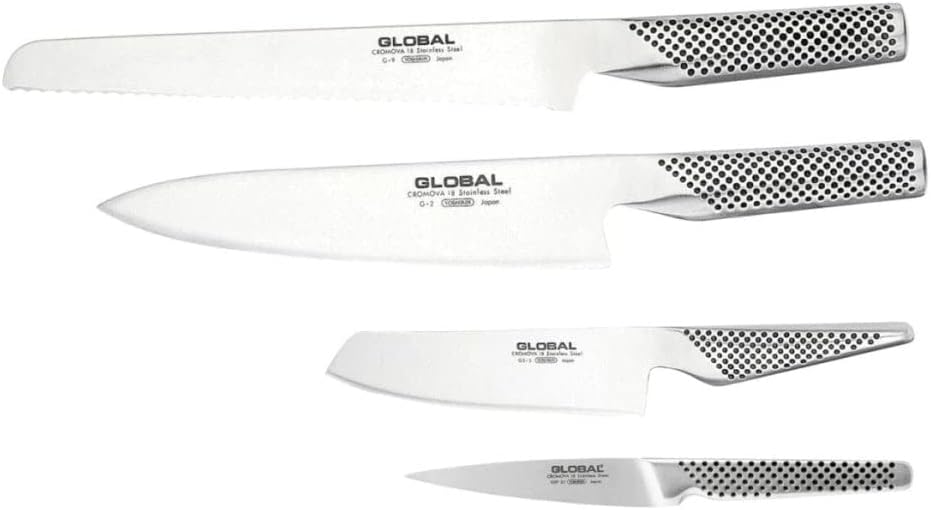 Global 5 Piece Teikoku Knife Block Set  - Stainless Steel