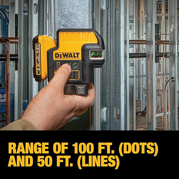 Laser à lignes croisées Dewalt 12 V - Vert