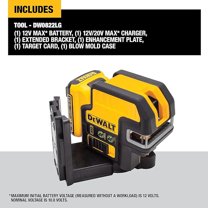 Laser à lignes croisées Dewalt 12 V - Vert