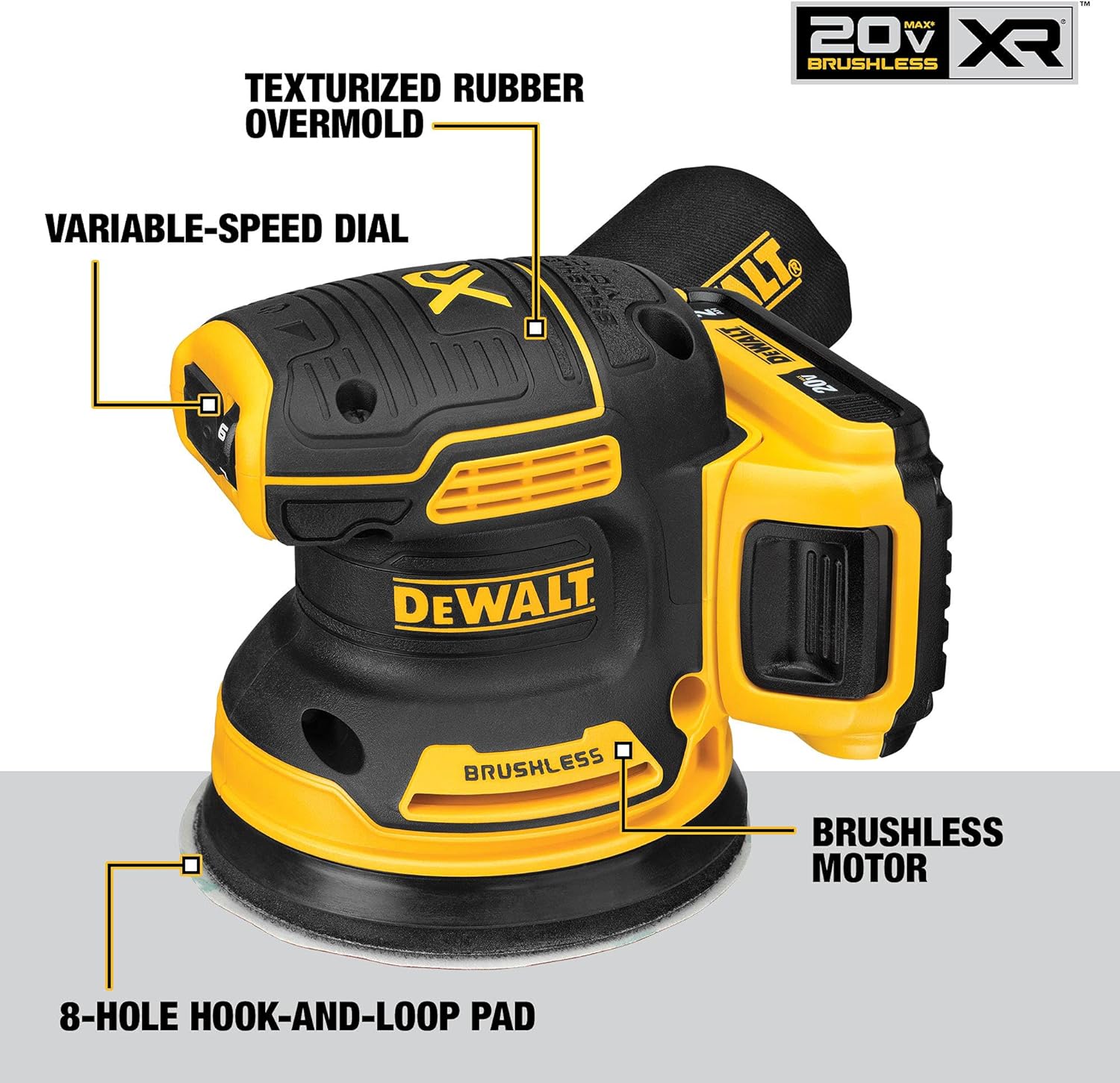Dewalt 20V Max Ponceuse orbitale aléatoire 5" Kit sans fil