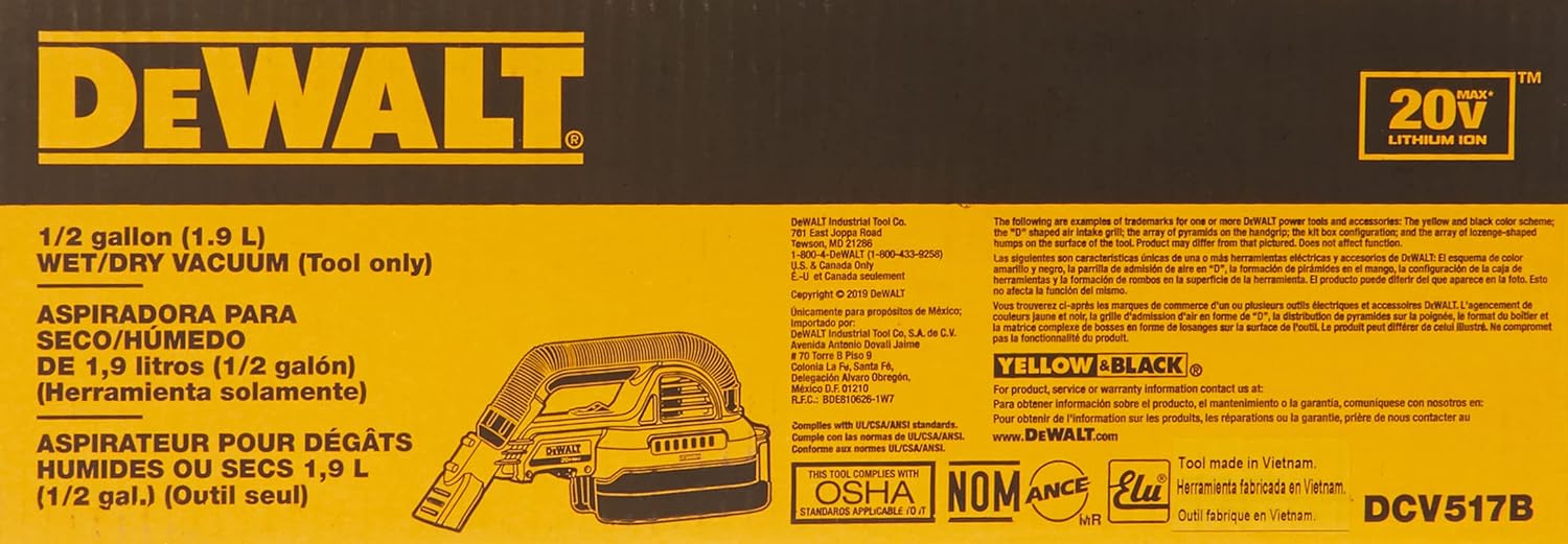 Ensemble d'aspirateur sans fil Dewalt 20 V MAX*