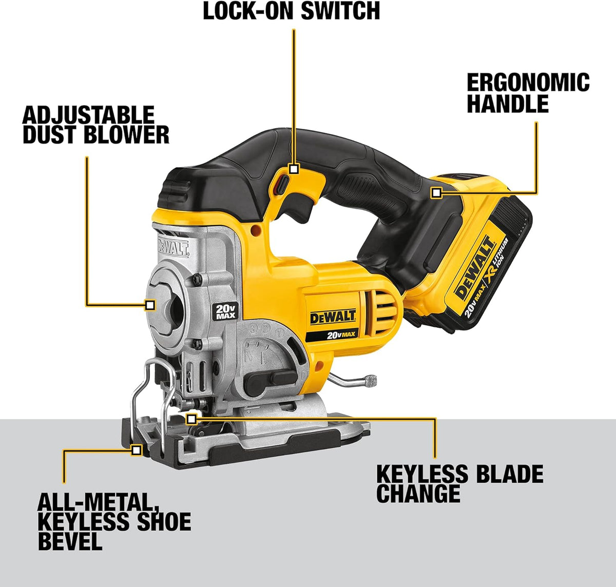 Dewalt 20V Max Jig Saw w/ 1 Battery And Bag