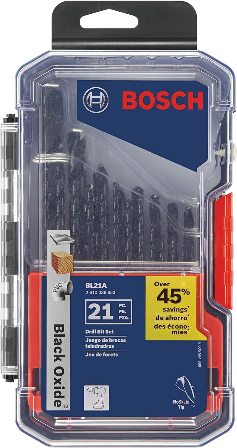 Bosch Black Oxide Metal Drill Bit Set - 21 Piece