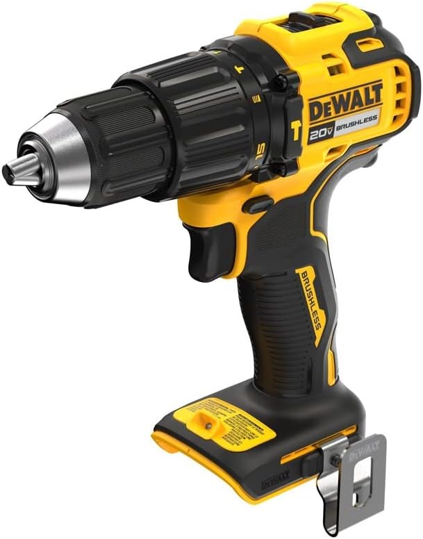 Dewalt 20V Max Brushless 1/2" Compact Cordless Hammer Drill with Ratcheting Chuck - Outil seul
