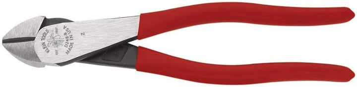 Klein Tools 8" Standard High-Leverage Diagonal Cutting Angled Head Pliers - Red