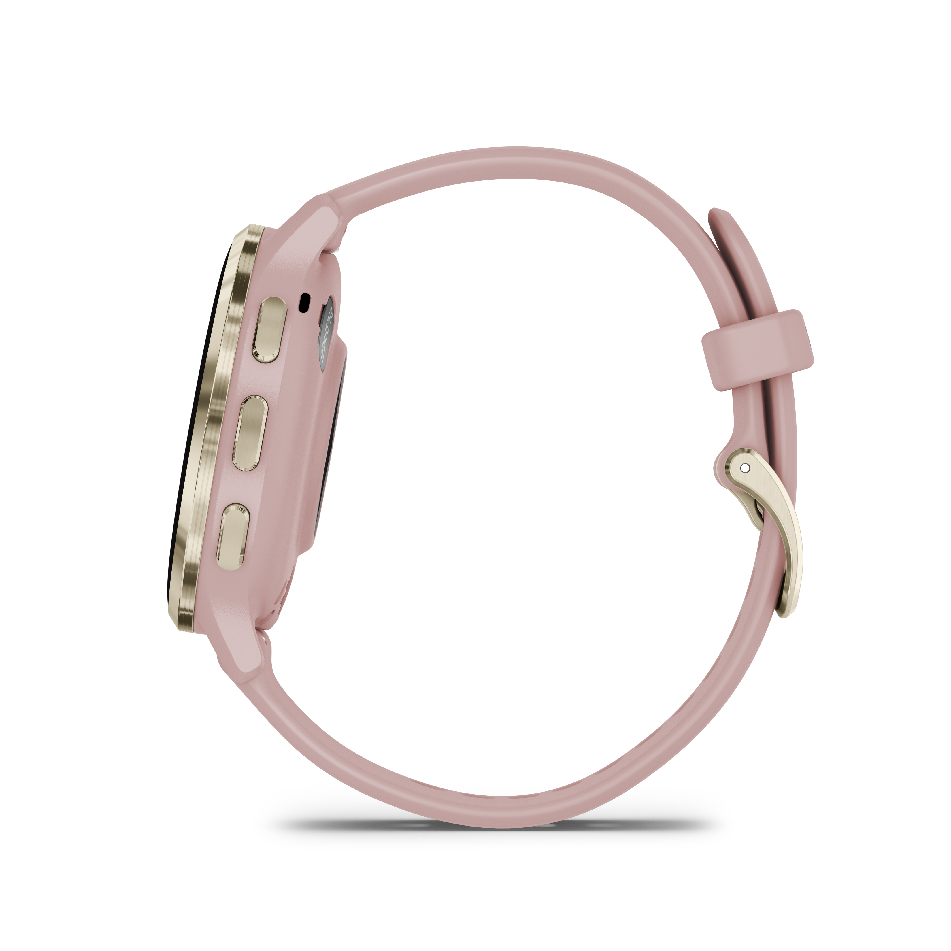 Garmin-Venu 3S Soft Gold Stainless Steel Bezel with Dust Rose Case and Silicone Band