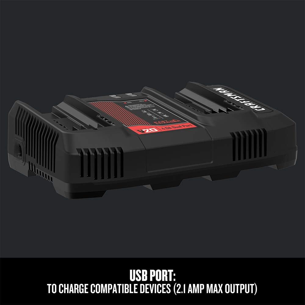 Chargeur de batterie à double port Craftsman 20V Max