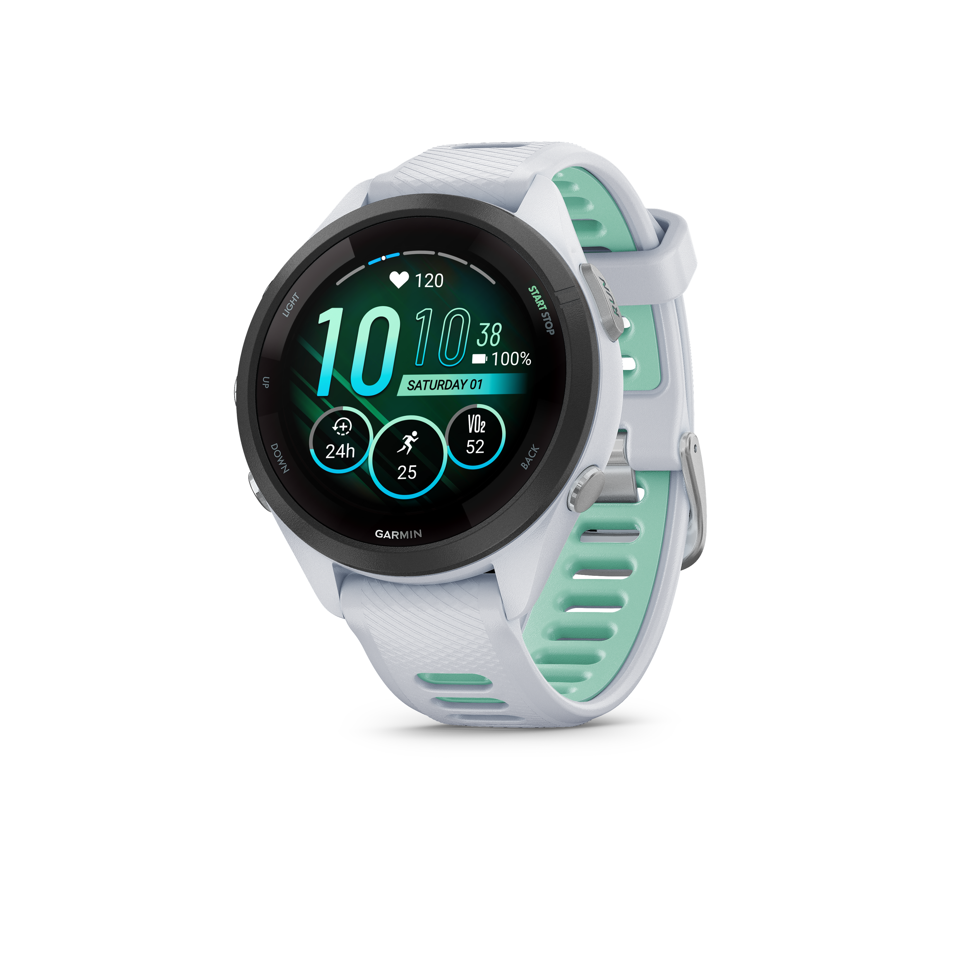 Garmin Forerunner265s Smartwatch - Whitestone & Neo Tropic