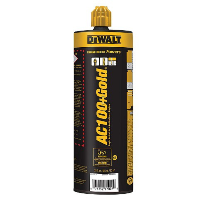 Dewalt AC100 Gold Shot Acrylic Epoxy Adhesive - Single Tube