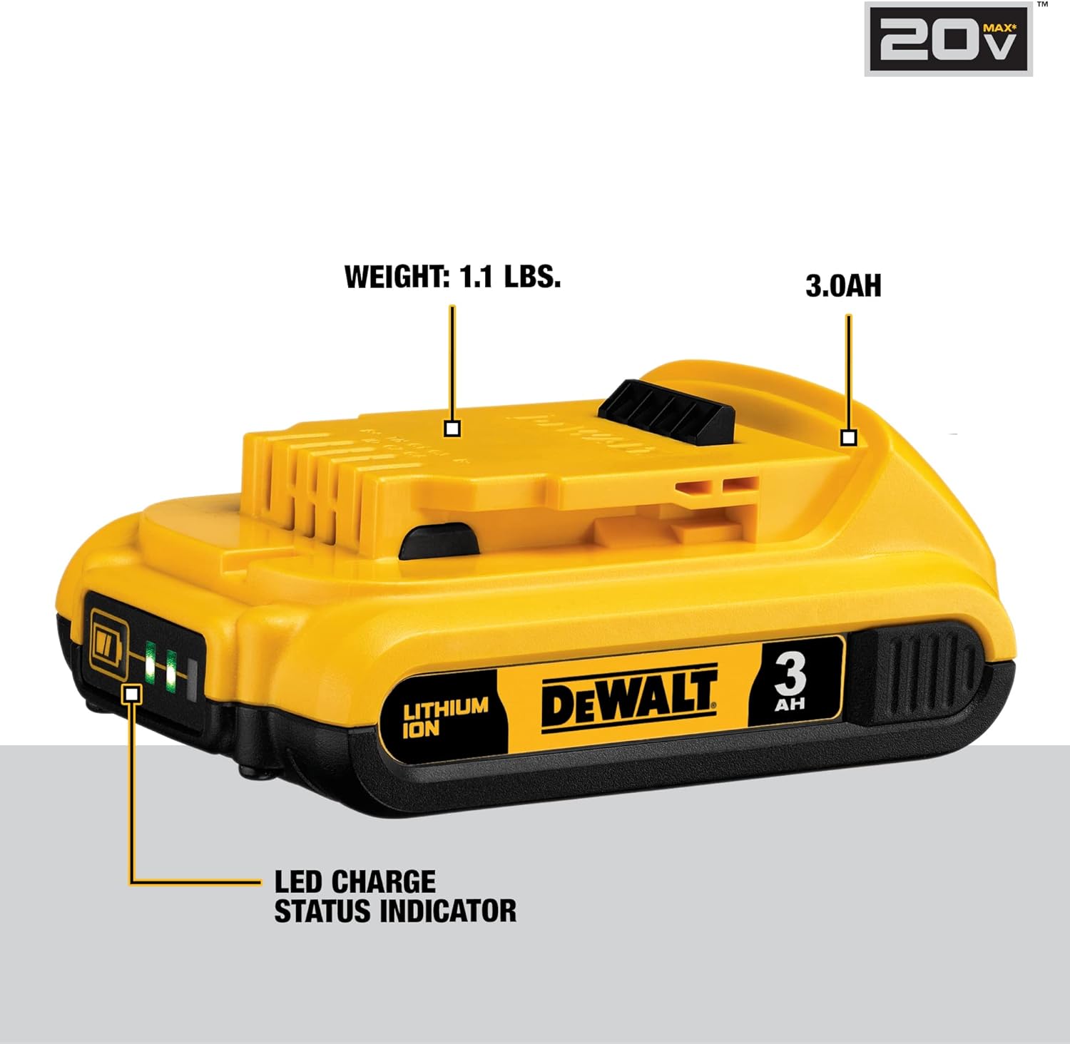 Dewalt 20V Max Battery Pack with Charger - 3Ah