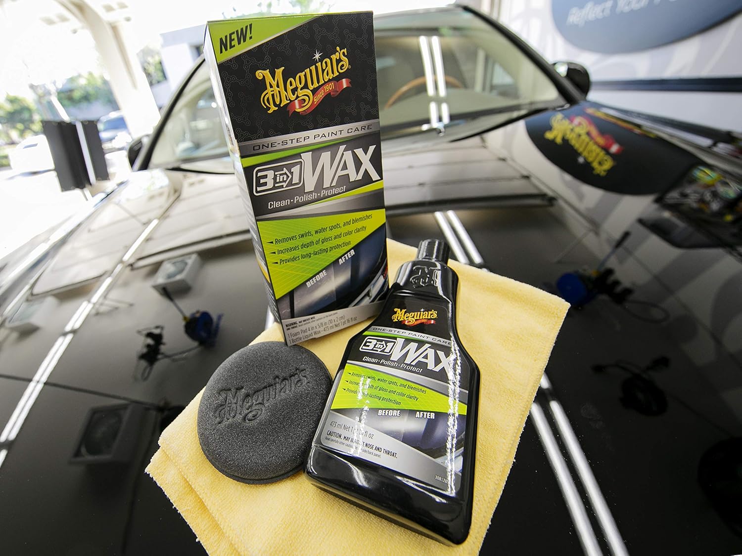 Meguiar's 3 In 1 Wax - Cire nettoyante avancée qui combine l'élimination des défauts et des rayures