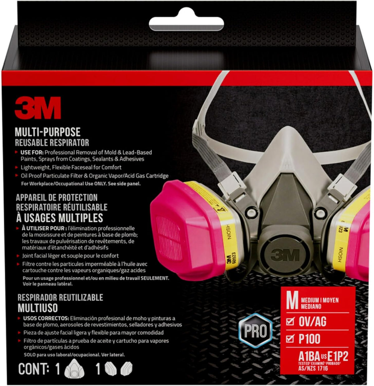 Kit respirateur professionnel réutilisable 3M à usages multiples