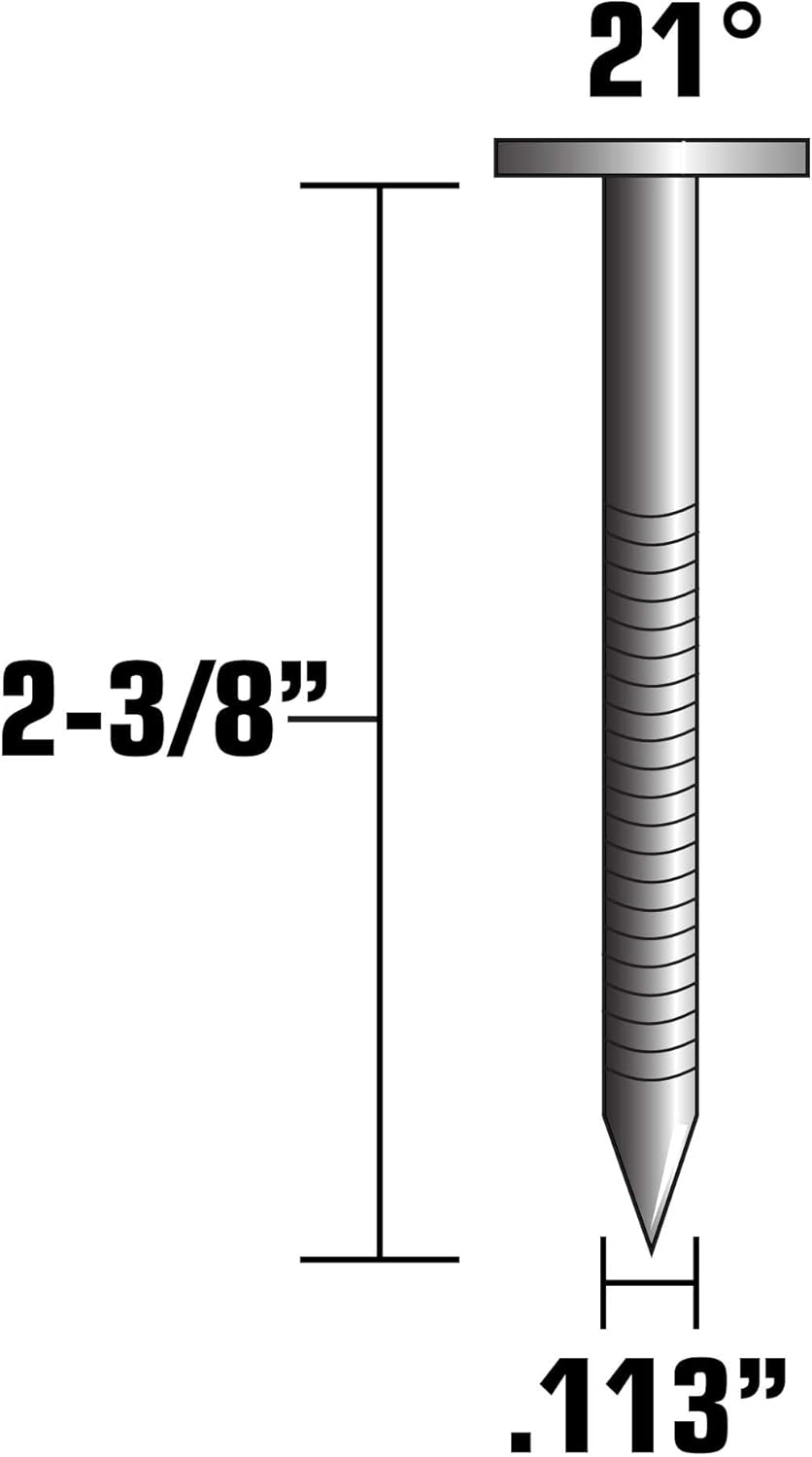 Metabo HPT 2-3/8" x .113 Plastic Strip Stainless Steel Framing Nails - 1000 Count