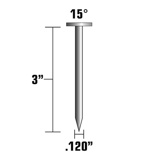 Metabo HPT 3" x 1.120 Full Round Head Brite Basic Wire Coil Framing Nails - 2400 Count