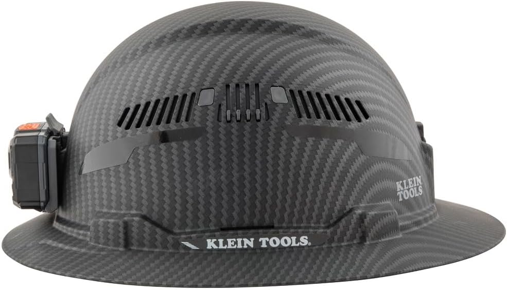 Casque de sécurité Klein Tools de classe C avec bandeau de transpiration rembourré et lampe rechargeable