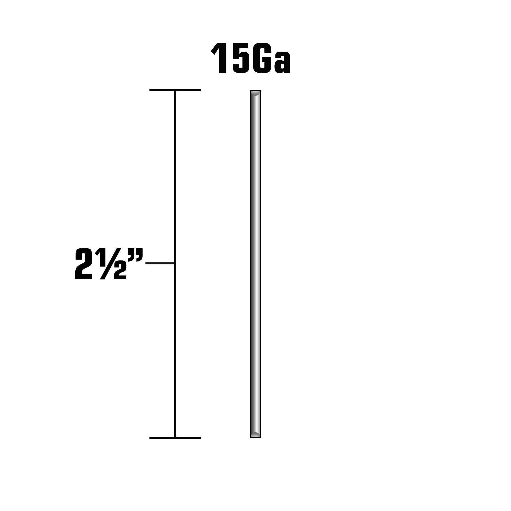 Metabo HPT Clous de finition en acier inoxydable 2-1/2" x 15 - 1000 pièces