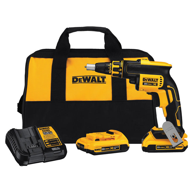 Dewalt 20V Max Drywall Screwgun with 2 Ah Batteries and Charger