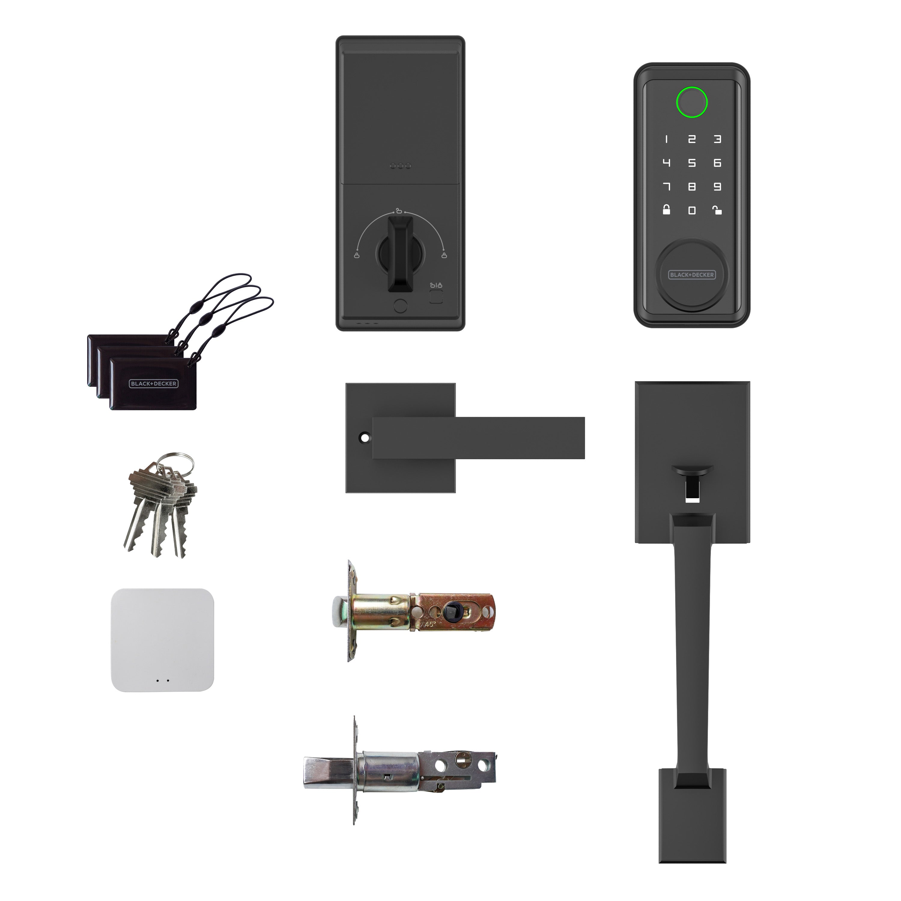 Black & Decker Smart Lock avec poignée d'entrée et passerelle - Noir