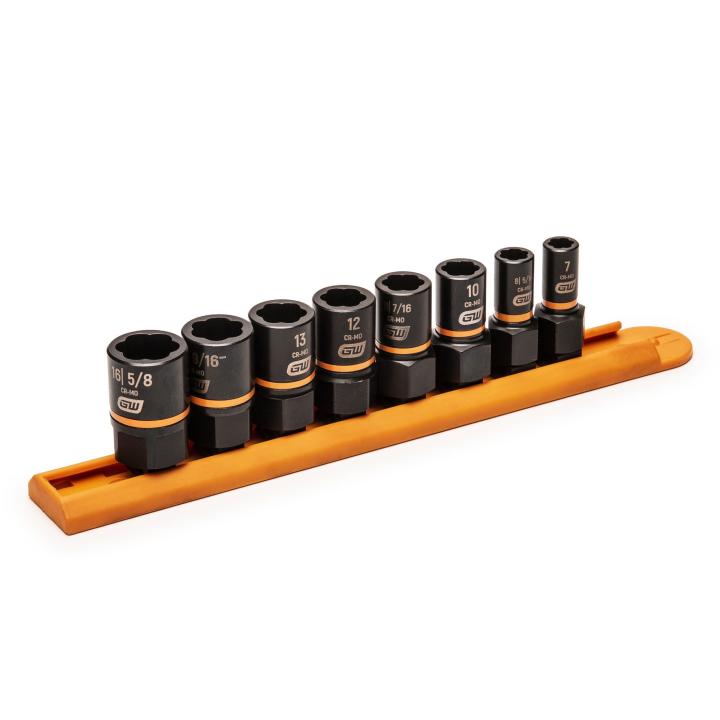 Gearwrench 1/4" & 3/8" Drive Bolt Biter Impact Extraction Socket Set - 8 Piece