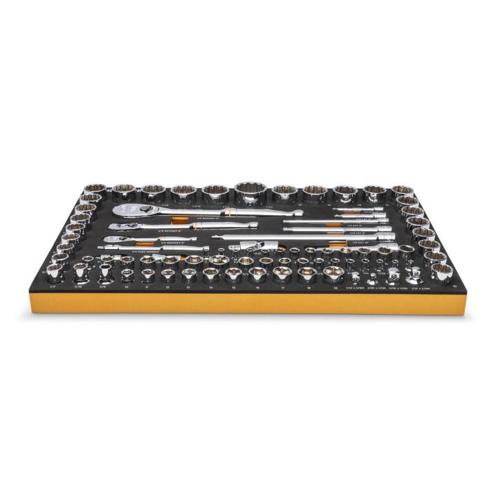Gearwrench 1/4" 3/8" & 1/2" 90T SAE Metric Mechanics Tool Set with Eva Foam Tray - 83 Piece
