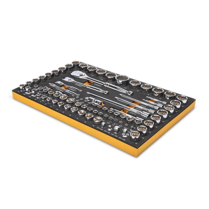 Gearwrench 1/4" 3/8" & 1/2" 90T SAE Metric Mechanics Tool Set with Eva Foam Tray - 83 Piece