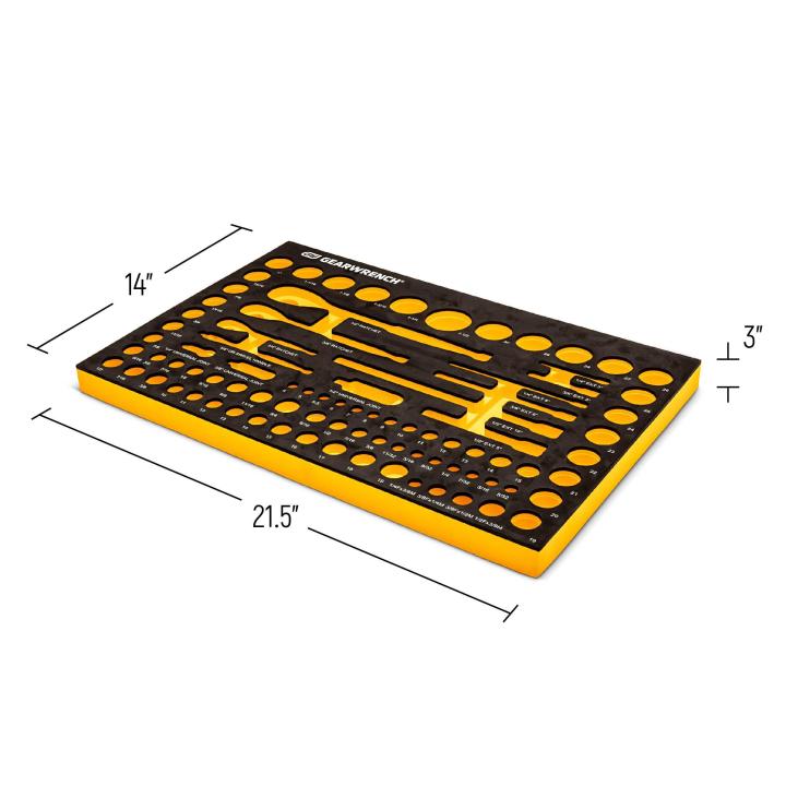Gearwrench 1/4" 3/8" & 1/2" 90T SAE Metric Mechanics Tool Set with Eva Foam Tray - 83 Piece