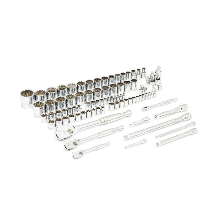 Gearwrench 1/4" 3/8" & 1/2" 90T SAE Metric Mechanics Tool Set with Eva Foam Tray - 83 Piece