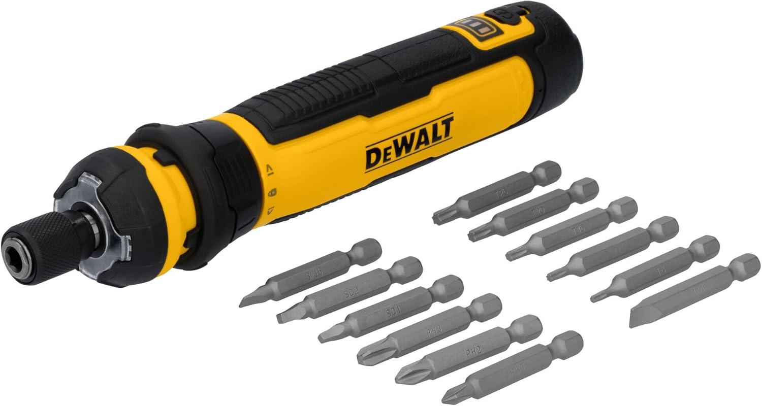Dewalt Cordless Screwdriver with Flex Drive Control and Screwdriving Bits