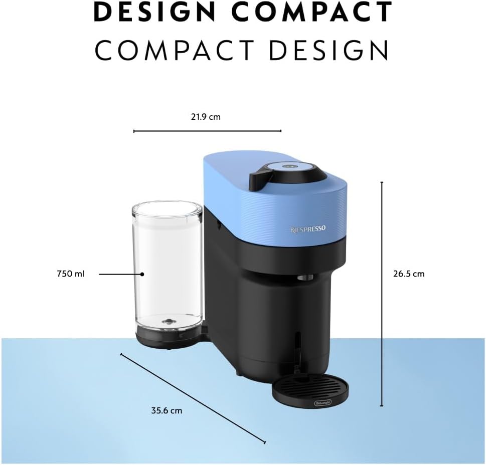 Nespresso Vertuo Pop+ Coffee and Espresso Machine by De'Longhi - Pacific Blue