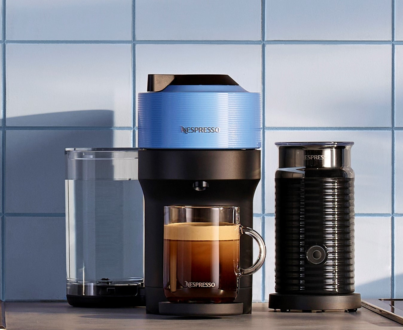 Nespresso Vertuo Pop+ Coffee and Espresso Machine by De'Longhi - Pacific Blue