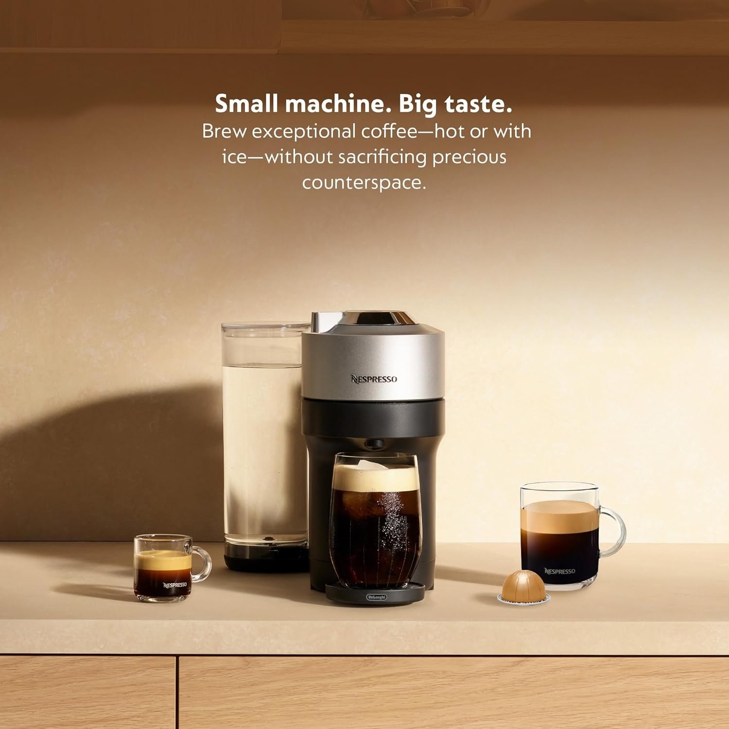 Nespresso Vertuo Pop Deluxe Coffee and Espresso Machine by Breville - Silver