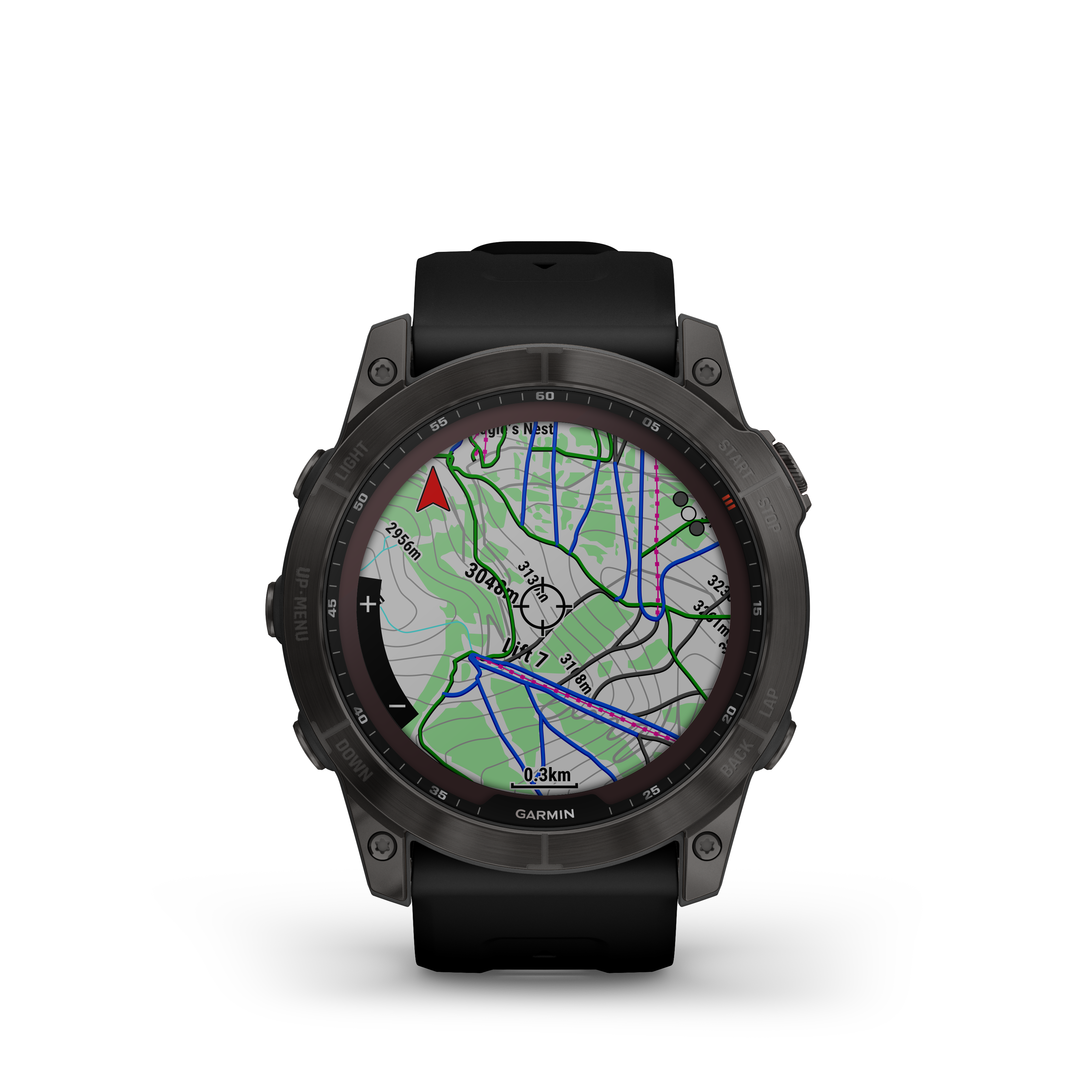 Garmin Fenix 7X Sapphire Solar Larger Adventure Smart Watch - Carbon Grey DLC Titanium with Black Band