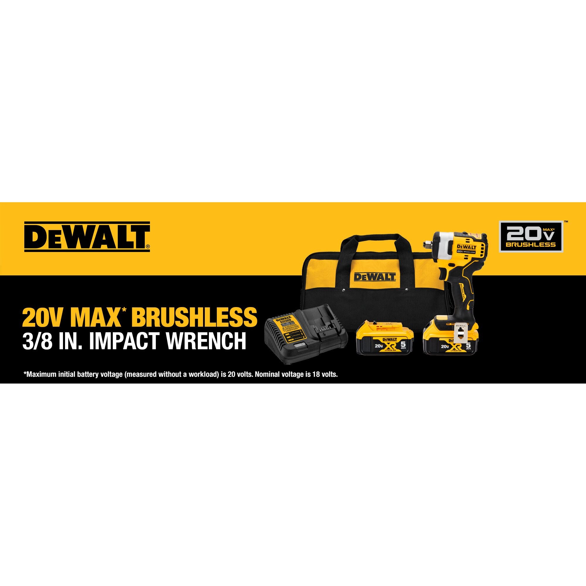 Dewalt 20V Max 3/8" Cordless Impact Wrench Kit
