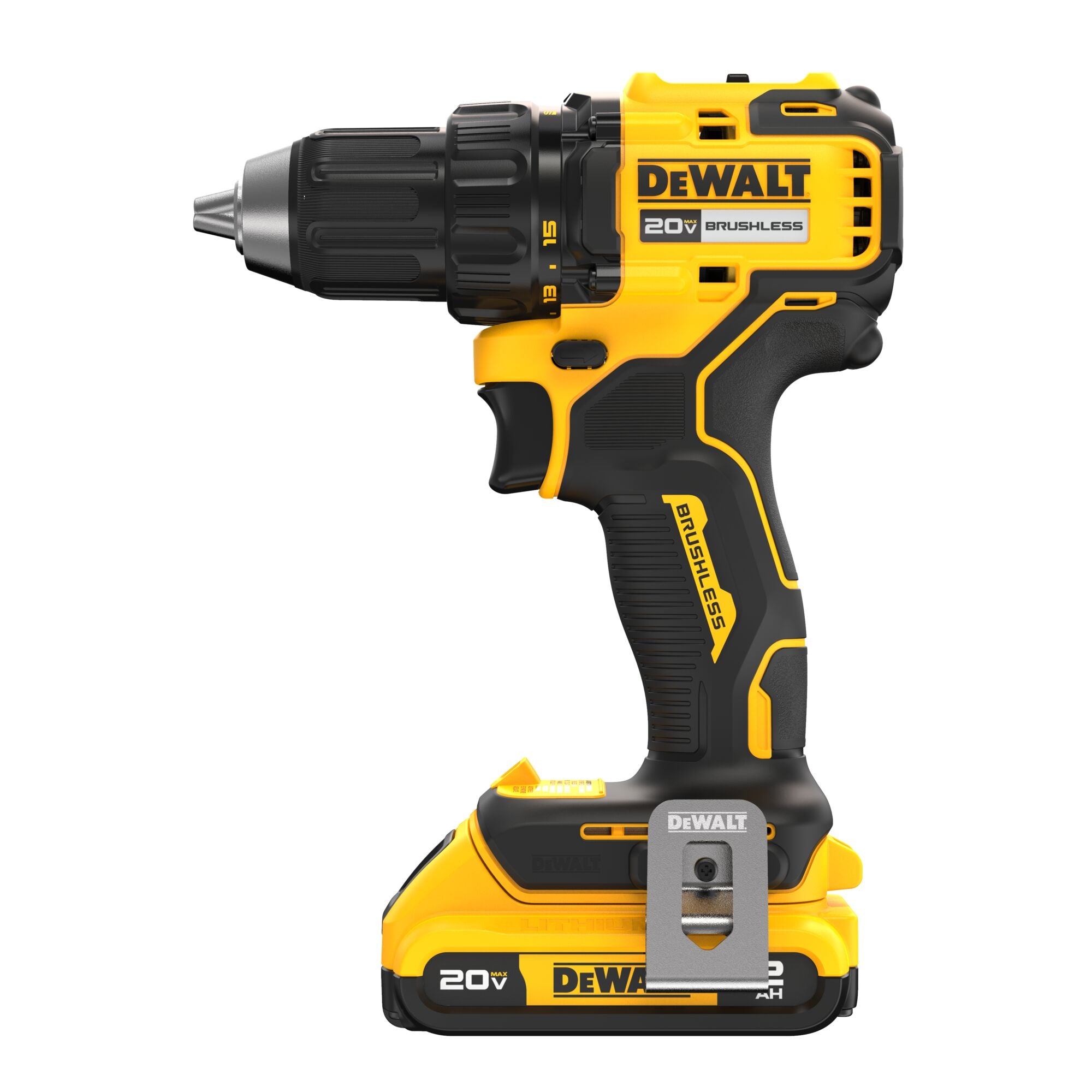 Dewalt 20V Max 1/2" Led Brushless Cordless Compact Drill Driver Kit with Ratcheting Chuck