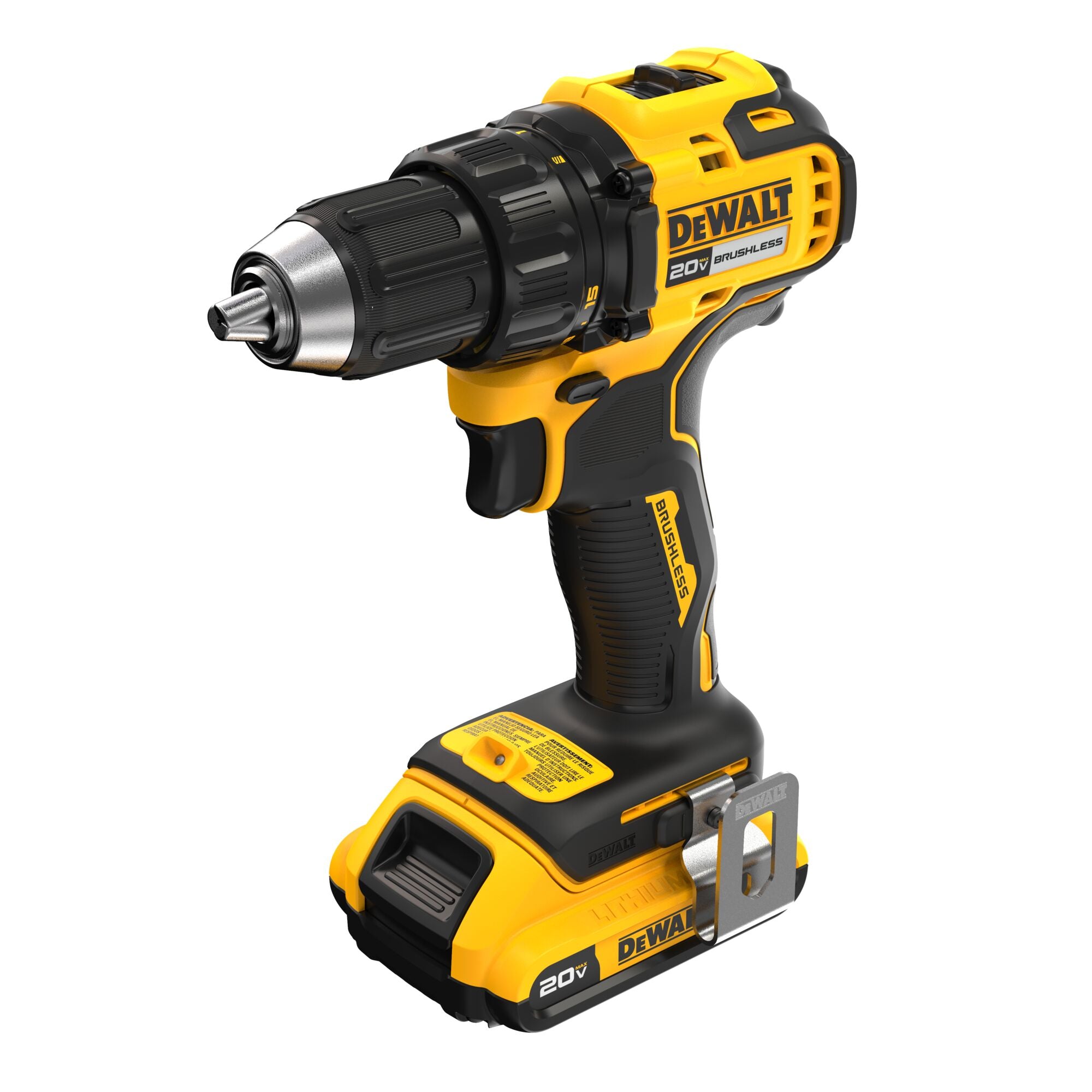 Dewalt 20V Max 1/2" Led Brushless Cordless Compact Drill Driver Kit with Ratcheting Chuck
