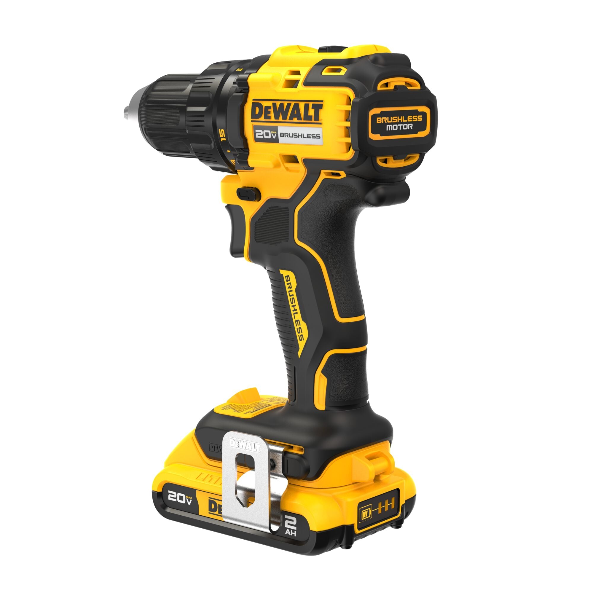 Dewalt 20V Max 1/2" Led Brushless Cordless Compact Drill Driver Kit with Ratcheting Chuck