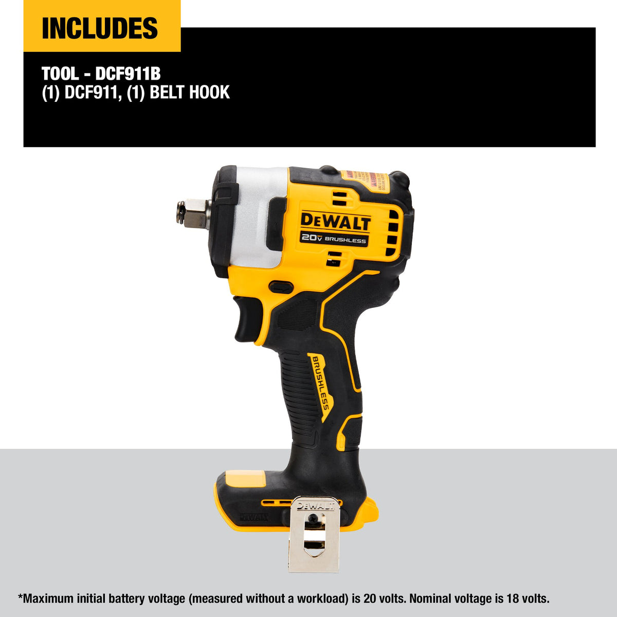 Clé à chocs Dewalt 20V Max 1/2" avec enclume à anneau - Outil seul