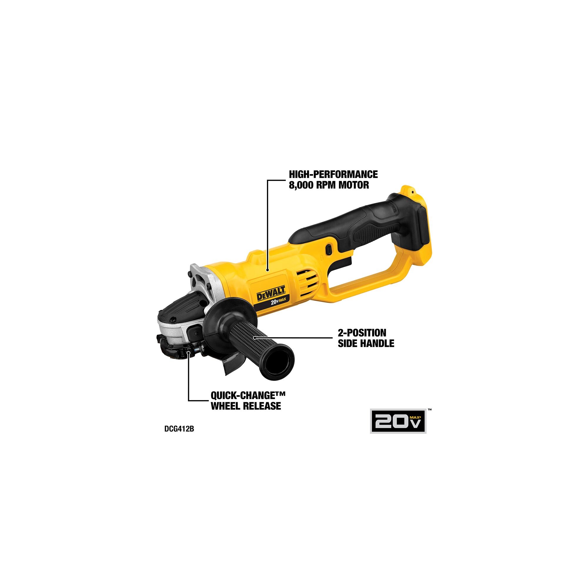 Dewalt 20V MAX Angle Grinder Tool 4-1/2 Inch - Outil seul