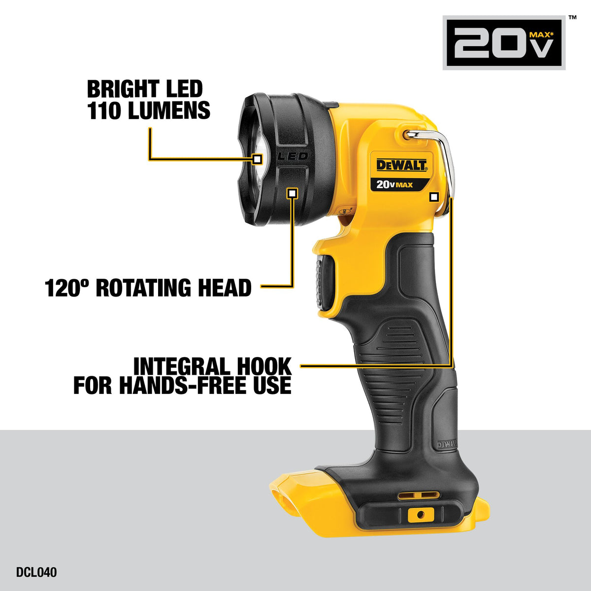 Dewalt 20V Max XR Marteau perforateur - Moteur à chocs - Scie à guichet et lampe de travail - Kit combiné d'outils électriques