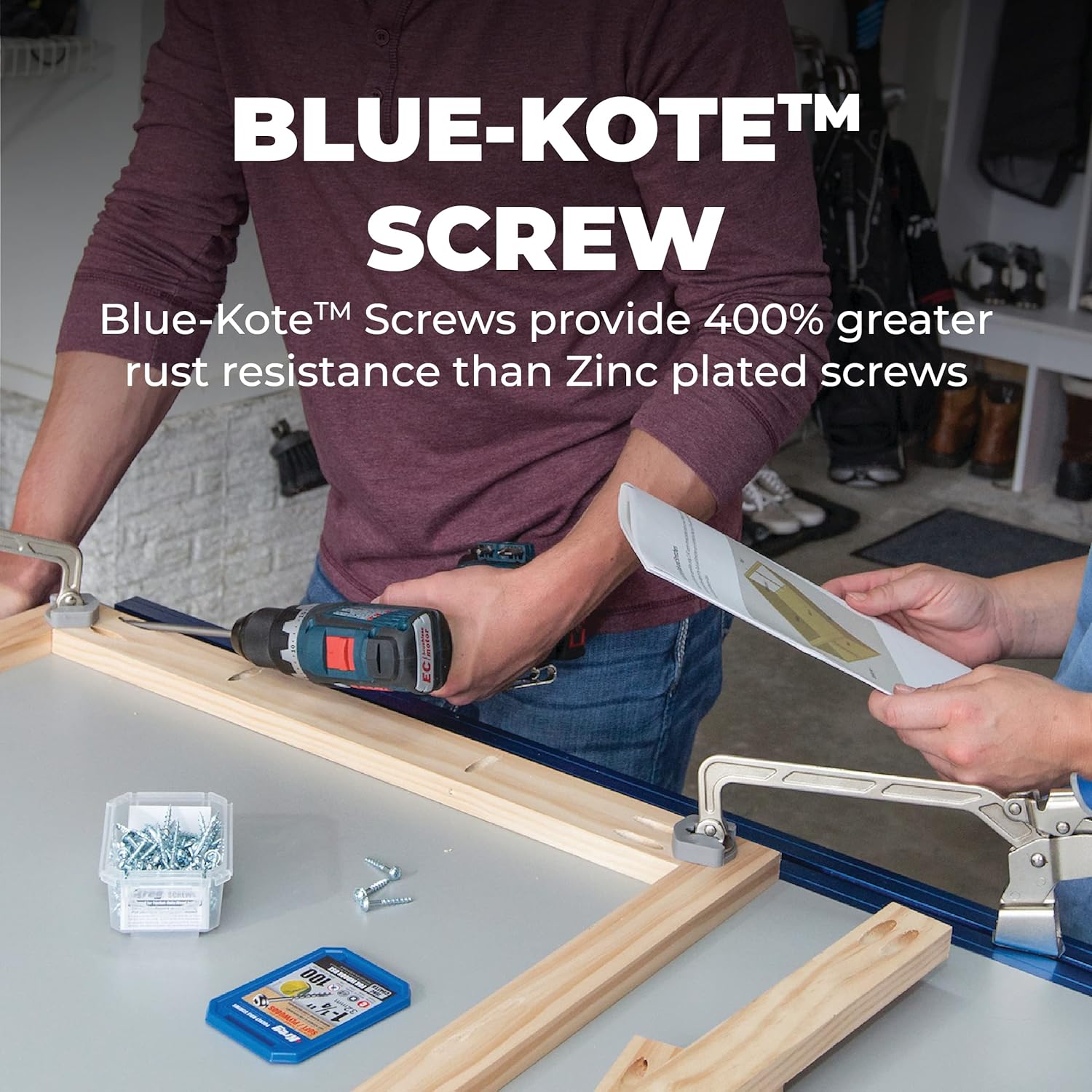 Kreg Blue-Kote™ Pocket-Hole Screws 3.8 cm - 100 Pack