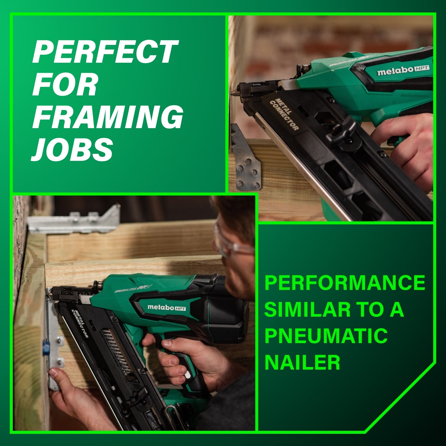 Metabo HPT 36V MultiVolt Cordless Metal Connector Nailer Kit